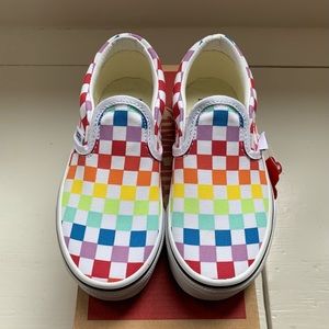 Vans Kids Classic Slip-on Rainbow Checkerboard